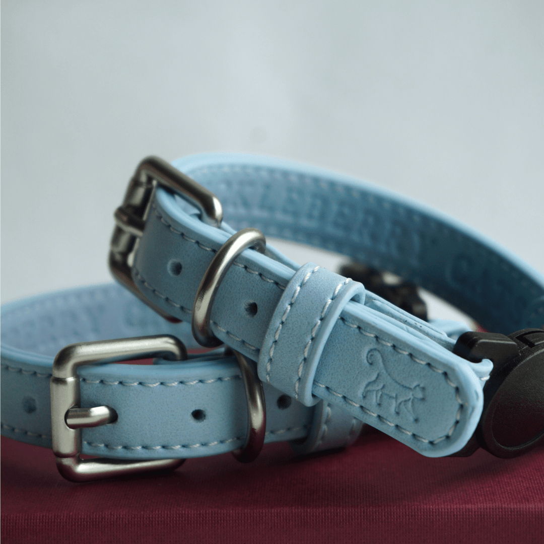 Alice Blue PU Leather Cat Collar - Huckleberry Cats