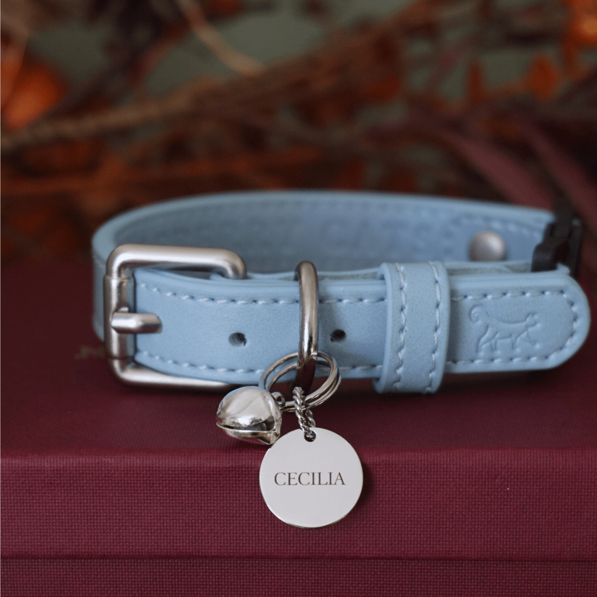 Alice Blue PU Leather Safe Cat Collar - Huckleberry Cats